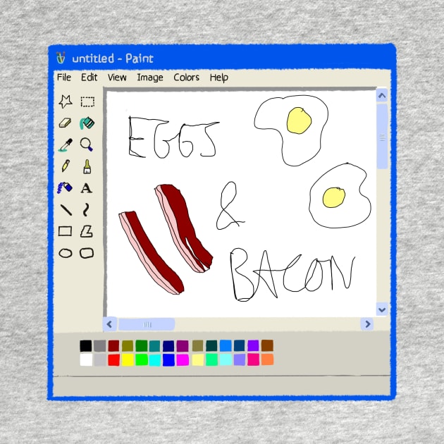 Eggs and bacon Ms Paint drawing by Cyniclothes